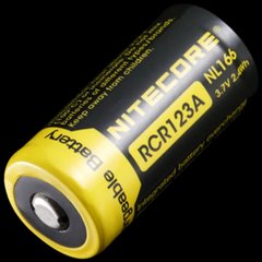 Аккумулятор литиевый 16340 (RCR123A) Nitecore NL166 3.7V (650mAh) 99-00012782 фото