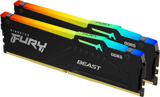 Kingston Память к ПК DDR5 6000 16GB FURY Beast Black RGB (KF560C40BBA-16) KF560C40BBA-16 фото
