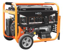 Генератор бензиновый Neo Tools 04-731, 6.0/6.5кВт, 1х12В и 2х230В (16А) и 1x230В(32А), бак 25л, 313г/кВтГ, 85 кг (04-731) 04-731 фото