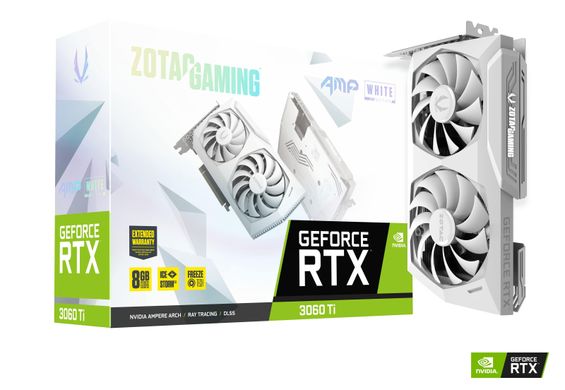 Zotac Відеокарта GAMING GeForce RTX 3060 Ti AMP LHR White Edition 8GB GDDR6 (ZT-A30610F-10PLHR) ZT-A30610F-10PLHR фото