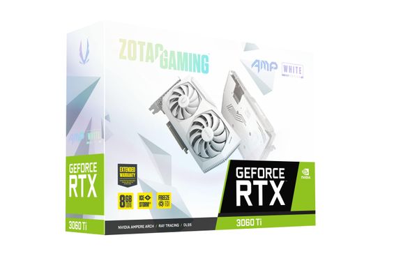Zotac Відеокарта GAMING GeForce RTX 3060 Ti AMP LHR White Edition 8GB GDDR6 (ZT-A30610F-10PLHR) ZT-A30610F-10PLHR фото