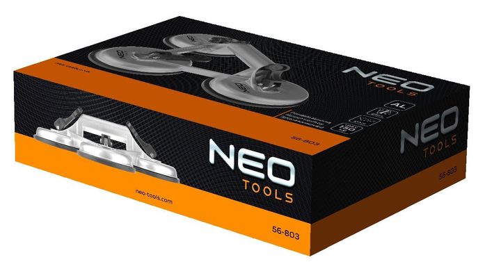 Neo Tools 56-803 Присоска вакуумная, для стекла, тройная, алюминиевый корпус, диаметр 120 мм, 150 кг (56-803) 56-803 фото