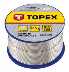 Topex 44E524 Припой оловянный 60%Sn, проволока 1.5 мм, 100 г (44E524) 44E524 фото