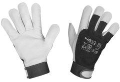 Neo Tools Перчатки рабочие, регулировка запястья на липучке, из козьей кожи, размер 10 (97-655-10) 97-655-10 фото