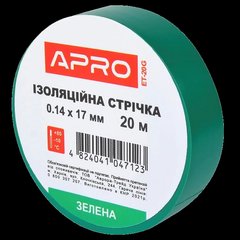 Ізоляційна стрічка зелена APRO 0.14х17 мм 20 м 99-00011184 фото