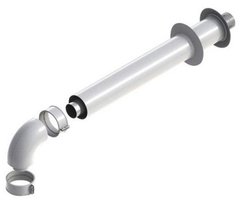 Ariston Коаксіальний горизонтальний комплект (для конденс. котлів): коліно 90° + подовжувач 1000 мм, діаметр 60/100 мм (3318073) 3318073 фото