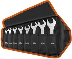Neo Tools Ключи гаечные, двойные, 5.5-27 мм, набор 8 шт., супертонкие, чехол полиэстер 420D (09-860) 09-860 фото