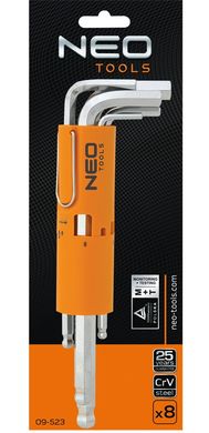 Neo Tools 09-523 Ключи шестигранные, 2.5-10 мм, набор 8 шт.*1 уп. (09-523) 09-523 фото