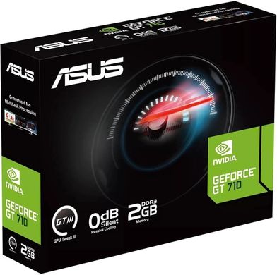 ASUS Видеокарта GeForce GT710 2GB GDDR3 silent GT710-SL-2GD3-BRK-EVO (90YV0I70-M0NA00) 90YV0I70-M0NA00 фото