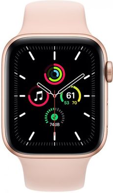 Apple Watch SE GPS 44mm Gold Aluminium Case with Pink Sand Sport Band MYDR2 249033487 фото