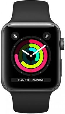 Apple Watch Series 3 GPS 38mm Space Gray Aluminum Case with Black Sport Band MTF02 US 138247552 фото