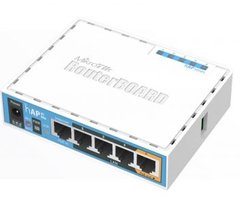 2.4GHz Wi-Fi точка доступу з 5-портами Ethernet для домашнього використання MikroTik hAP (RB951Ui-2nD) 99-00001050 фото