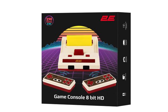 2E Ігрова консоль 8bit HDMI (2 бездротових геймпади, 298 ігор) (2E8BHDWS288) 2E8BHDWS288 фото