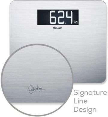 Beurer Весы напольные, 200кг, anti-fingerprint, 3хААА в комплекте, стекло/сталь, серый (GS_405) GS_405 фото