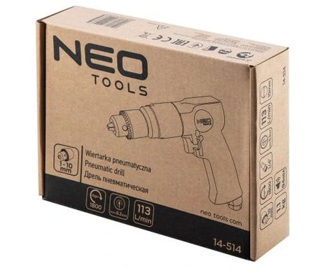 Neo Tools Дрель пневматическая 10 мм, 1800 об/мин (14-514) 14-514 фото