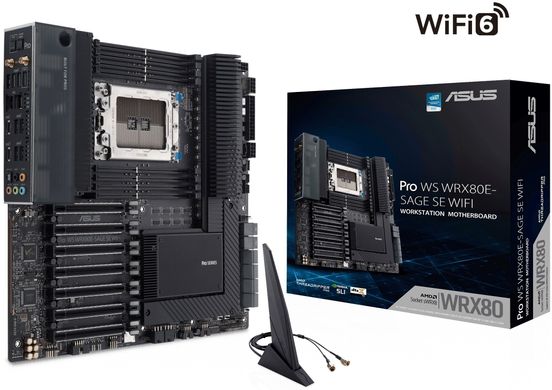 ASUS Материнська плата серверна PRO WS WRX80E-SAGE SE WIFI sWRX8 WRX80 8xDDR4 M2 90MB1590-M0EAY0 фото
