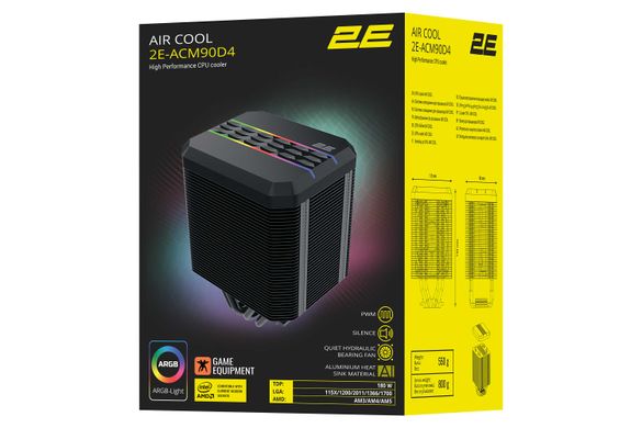 2E Gaming Процессорный кулер AIR COOL (ACM90D4) RGB (2E-ACM90D4) 2E-ACM90D4 фото