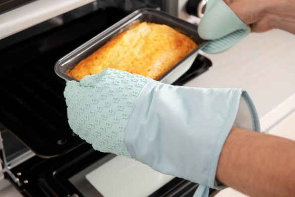 Перчатка-прихватка ARDESTO Tasty Baking, 35*19 см, голубой, силикон, хлопок (AR2327T) AR2327T фото