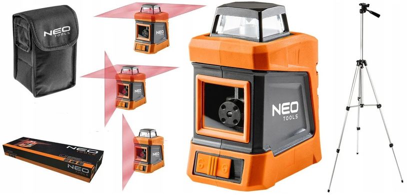 Neo Tools Нивелир лазерный, 30 м, 360° по вертикали, с футляром и штативом 1.5 м (75-102) 75-102 фото