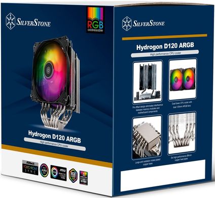 SilverStone Процессорный кулер Hydrogon D120-ARGB-V2, LGA 1700, 2066, 2011, 1200, 115X, AM5, AM4, TDP180W (SST-HYD120-ARGB-V2) SST-HYD120-ARGB-V2 фото