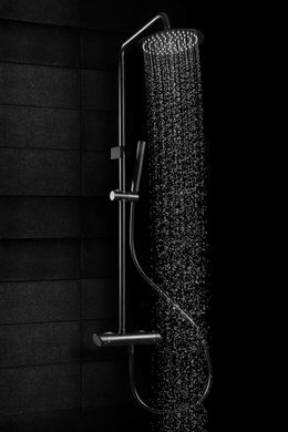 Deante Душова система Arnika зі змішувачем для душу, душ - 1 функц., Кріп. - на стійці, чорний (NAC_N1QK) NAC_N1QK фото