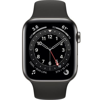 Apple Watch Series 6 GPS + Cellular 40mm Graphite Stainless Steel Case with Black Sport Band M02Y3 222-046322 фото
