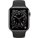 Apple Watch Series 6 GPS + Cellular 40mm Graphite Stainless Steel Case with Black Sport Band M02Y3 222-046322 фото 2