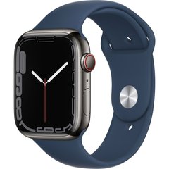 Apple Watch Series 7 GPS + Cellular 41mm Graphite Stainless Steel Case with Abyss Blue Sport Band MKJ13 222-049496 фото