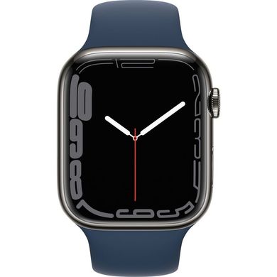 Apple Watch Series 7 GPS + Cellular 41mm Graphite Stainless Steel Case with Abyss Blue Sport Band MKJ13 222-049496 фото
