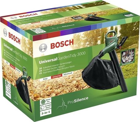 Bosch Повітродувка-пилосос UniversalGardenTidy 3000, 3000Вт, 576 м3/год, 50л, 3.4кг (0.600.8B1.001) 0.600.8B1.001 фото