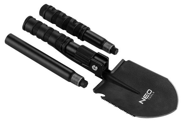 Neo Tools 63-122 Лопата туристическая, 63см, 8в1, пила, кирка, открывалка для бутылок, кремень, многофункциональный нож, пробойник, свисток, чехол (63-122) 63-122 фото