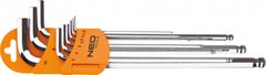 Neo Tools 09-525 Ключи шестигранные, 1.5-10 мм, набор 9 шт (09-525) 09-525 фото