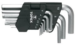 Topex 35D955 Ключі шестигранні HEX 1.5-10 мм, набір 9 шт.*1 уп. (35D955) 35D955 фото