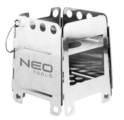 Neo Tools 63-126 Плита туристична, з'єднання за допомогою одного штифта, нержавіюча сталь, висота 16см, вага 0,37 кг (63-126) 63-126 фото