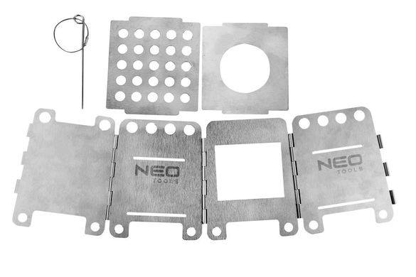 Neo Tools 63-126 Плита туристична, з'єднання за допомогою одного штифта, нержавіюча сталь, висота 16см, вага 0,37 кг (63-126) 63-126 фото