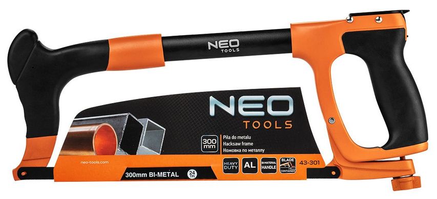 Neo Tools 43-301 Ножовка по металлу 300 мм, отсек для лезвий, алюминиевый каркас (43-301) 43-301 фото