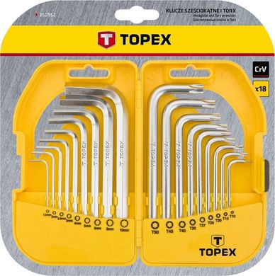 Topex 35D952 Ключи шестигранные HEX i Torx, набор 18 шт.*1 уп. (35D952) 35D952 фото