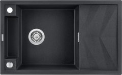 Мойка кухонная Deante Magnetic, гранит, прямоугольник, с крылом, 820х500х219мм, чаша – 1, накладная, металлический графит (ZRM_G113) ZRM_G113 фото