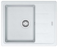 Мийка кухонна Franke Basis, фраграніт, прямокутник, з крилом, 620х500х200мм, чаша - 1, накладна, BFG 611-62, білий (114.0272.599) 114.0272.599 фото