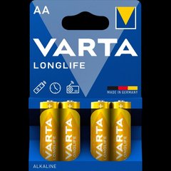 Батарейка VARTA LONGLIFE AA BLI 4 ALKALINE 99-00009615 фото