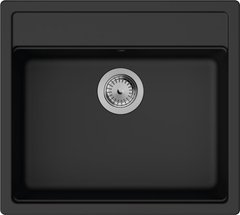 Мойка кухонная Hansgrohe S52, гранит, прямоугольник, без крыла, 550х490х190мм, чаша - 1, врезная, S520-F510, черный графит (43359170) 43359170 фото