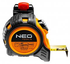 Neo Tools 67-205 Рулетка, стальная лента, 5 м x 25 мм, с фиксатором selflock, защелка (67-205) 67-205 фото