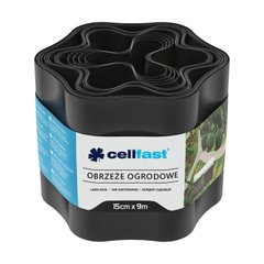 Cellfast Стрічка газонна, бордюрна, хвиляста, 15см x 9м, чорна (30-032H) 30-032H фото