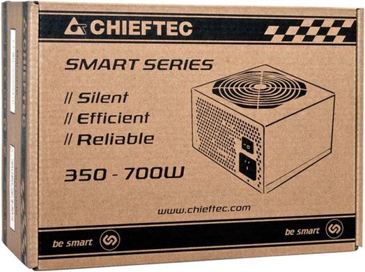 Chieftec Блок питания Smart (500W), >85%, 120мм, 1xMB 24pin(20+4), 1xCPU 8pin(4+4), 2xMolex, 3xSATA, 1xPCIe 8pin(6+2) (GPS-500A8) GPS-500A8 фото