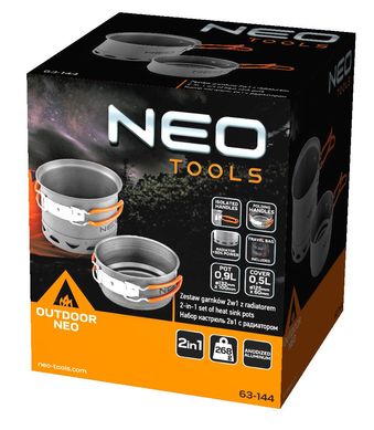 Neo Tools Набір посуду туристичний NEO, 2 в 1 (63-144) 63-144 фото