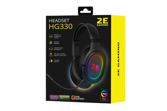 Навушники 2E Gaming HG330 RGB USB 7.1 Black (2E-HG330BK-7.1) 2E-HG330BK-7.1 фото