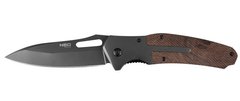 Neo Tools 63-115 Нож складной, 22см, лезвие 11см, ручка SS+деревянная, 3Cr13, лезвие с сатиновым покрытием, зажим для ремня (63-115) 63-115 фото