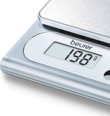 Beurer Весы кухонные, 3кг, 1хСR2032 в комплекте, нерж. сталь серый (KS_22) KS_22 фото