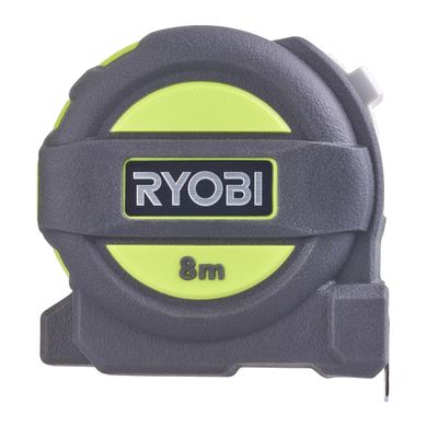 Ryobi Рулетка RTм5м, 8м, двустороннее нейлоновое покрытие, TPR корпус, 4 заклепки (5132004361) 5132004361 фото