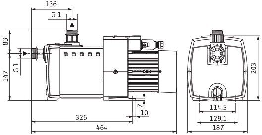 Wilo Насос поверхностный HiMulti 3-45 P, для водоснабжения, 4 м3/ч, 8 бар, 0.8 кВт, 230V (4194284) 4194284 фото